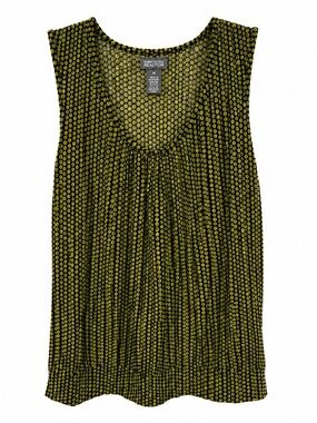 Vintage Y2K Kenneth Cole Reaction Micro Dot Blouson Top Green Black M